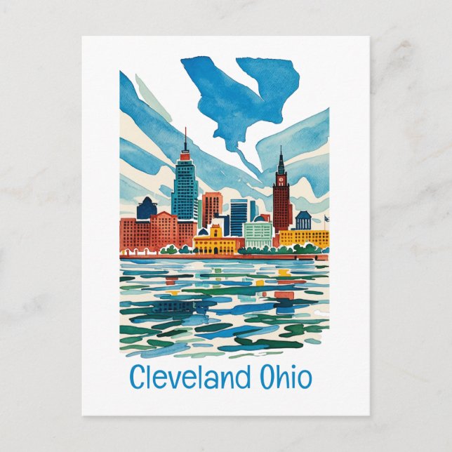 Postal Esquina acuática de Cleveland Ohio (Anverso)