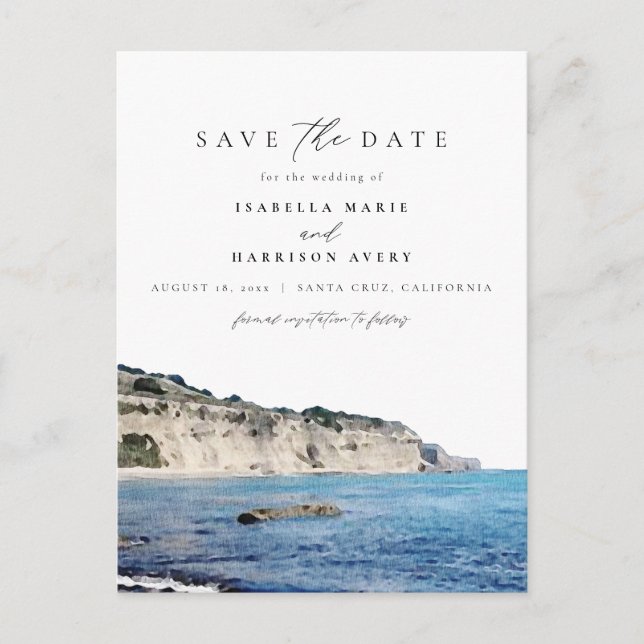 Postal Esquina acuática de la playa de Santa Cruz (Anverso)