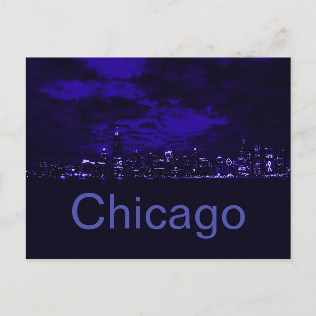 Postal Esquina azul de Chicago (Anverso)