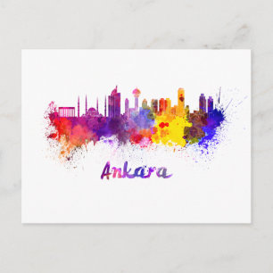 Postal Esquina de Ankara en acuarela