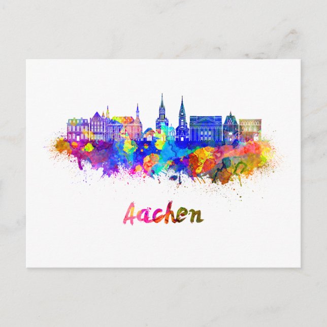 Postal Esquina de Aquisgrán en acuarela (Anverso)