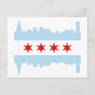 Postal Esquina de Bandera de Chicago