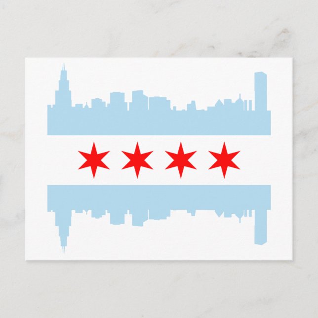 Postal Esquina de Bandera de Chicago (Anverso)