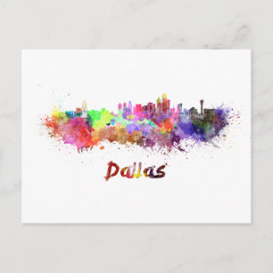 Postal Esquina de Dallas en acuarela