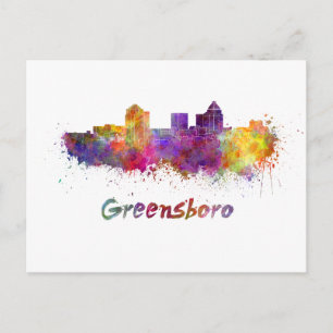 Postal Esquina de Greensboro en acuarela