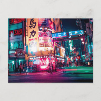 Postal Esquina de la calle Neon Tokyo
