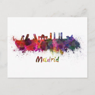 Postal Esquina de Madrid en acuarela