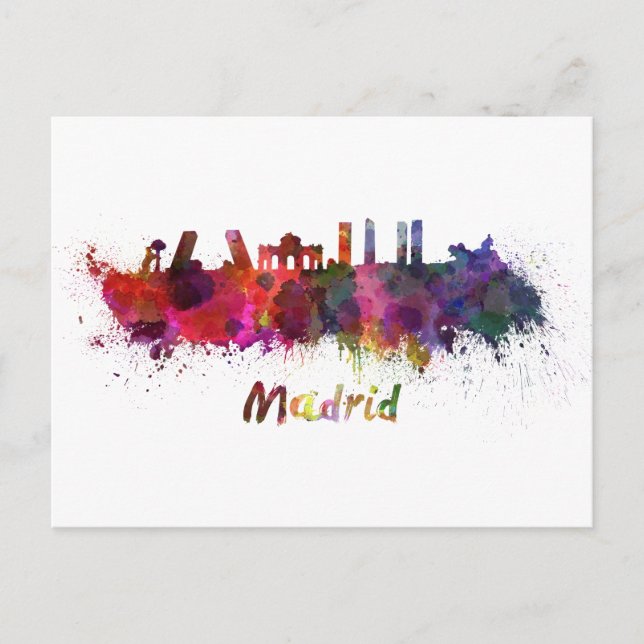 Postal Esquina de Madrid en acuarela (Anverso)