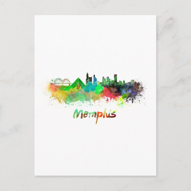 Postal Esquina de Memphis en acuarela (Anverso)