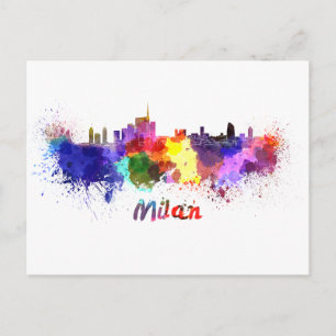 Postal Esquina de Milán en acuarela
