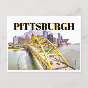 Postal Esquina de Pittsburgh y puente Fort Pitt