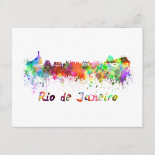 Postal Esquina de Río de Janeiro en acuarela