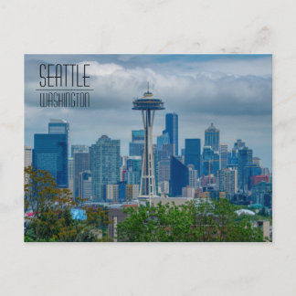 Postal Esquina de Seattle con aguja espacial renovada