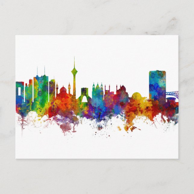 Postal Esquina de Teherán Irán (Anverso)