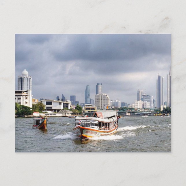 Postal Esquina del río Bangkok Tailandia (Anverso)