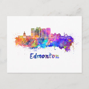 Postal Esquina Edmonton V2 en acuarela