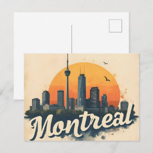 Postal Esquina retro vintage de Montreal Canada