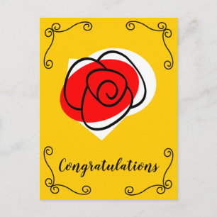 Postal Esquina vertical de felicitaciones Rosa Española