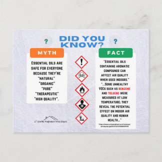 Postal Essential Oils Myth/Fact Postcard