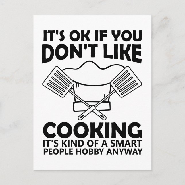 Postal Está bien si no te gusta cocinar Es amable (Anverso)