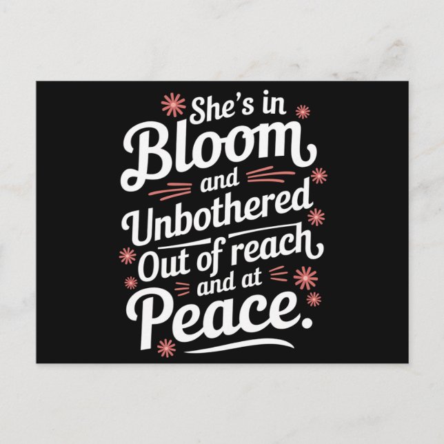 Postal Está en flor y sin molestia fuera de alcance y a (Anverso)