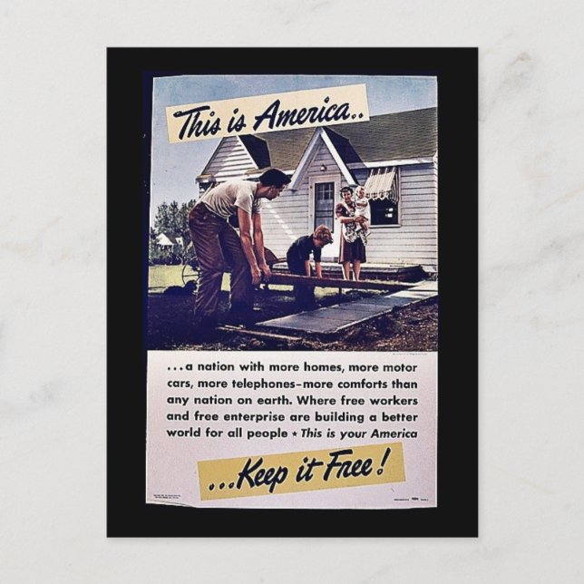 Postal ¡Ésta es América la mantiene libre! (Anverso)