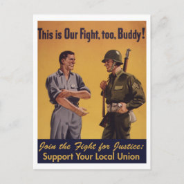 Postal ¡Esta Es Nuestra Lucha También! Postcard pro-Unión
