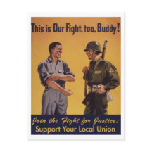 ¡Esta Es Nuestra Lucha También! Postcard pro-Unión