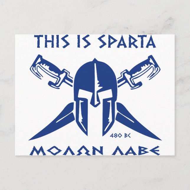 Postal Esta es Sparta - Molon Lave - Azul (Anverso)