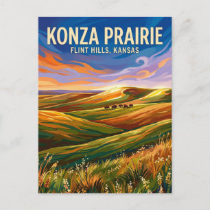Postal Estación Biológica de la Pradera Konza EE. UU.