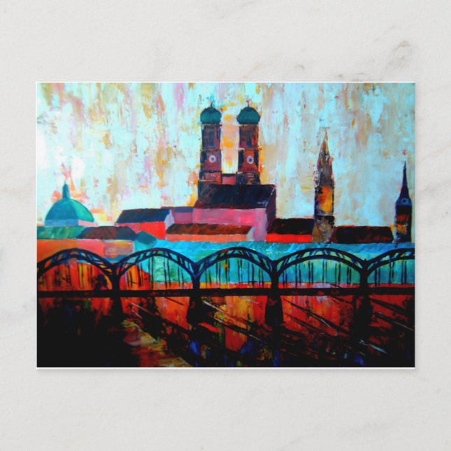 Postal Estación Central de Múnich con Hackerbridge (Anverso)