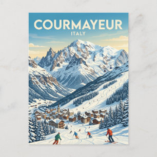 Postal Estación de Esquí Courmayeur Italia