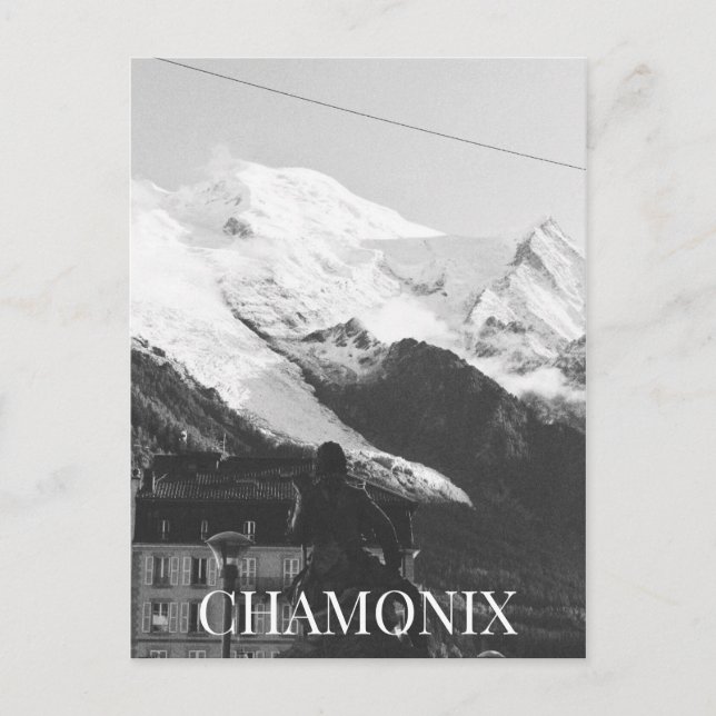 Postal Estación de esquí de Chamonix Mont Blanc Estatua F (Anverso)