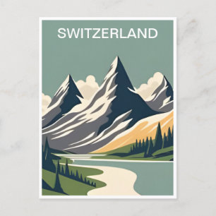 Postal Estación de esquí de Suiza Vintage - Europa