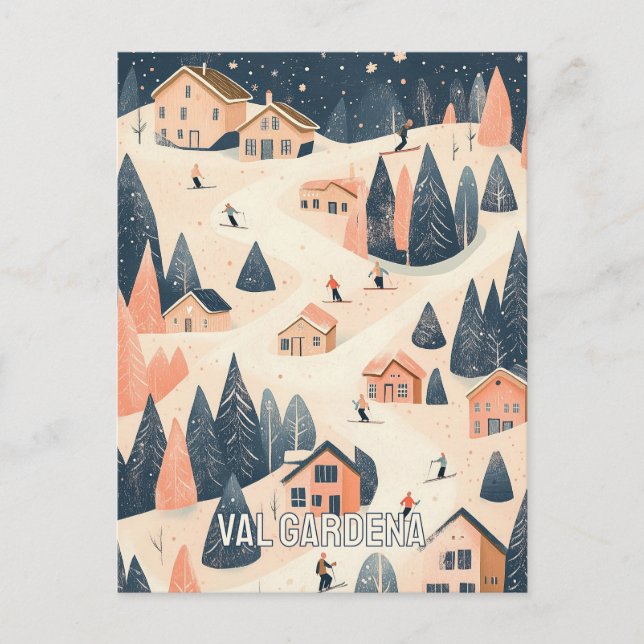 Postal Estación de esquí de Val Gardena Italia (Anverso)