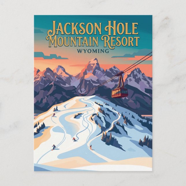 Postal Estación de esquí Jackson Hole USA (Anverso)