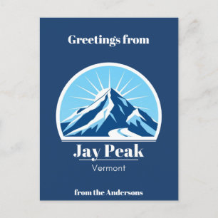 Postal Estación de esquí Jay Peak Vermont vacaciones azul