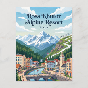 Postal Estación de esquí Rosa Khutor Rusia