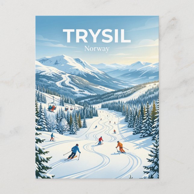 Postal Estación de Esquí Trysil Noruega (Anverso)