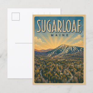 Postal Estación de esquí vintage New England Sugarloaf ma