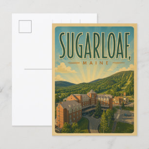 Postal Estación de esquí vintage New England Sugarloaf ma