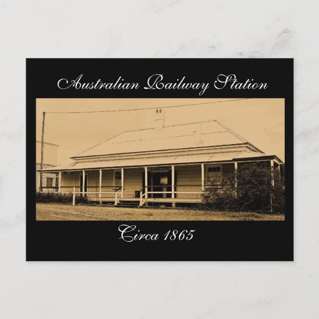 Postal Estación de Ferrocarril Australiana hacia 1865-Pos (Anverso)