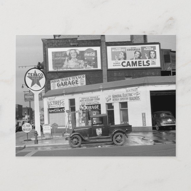 Postal Estación de Filling del Puerto de Benton, años 40 (Anverso)