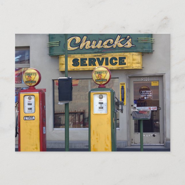 Postal Estación de gas antigua (Anverso)