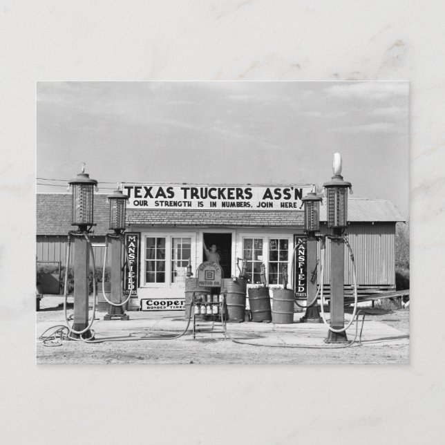Postal Estación de gasolina - Edcouch, Texas: 1939 (Anverso)