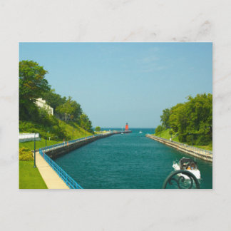 Postal Estación de luz Charlevoix South Pier, Charlevoix,