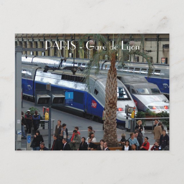 Postal Estación de Lyon. París, Francia (Anverso)
