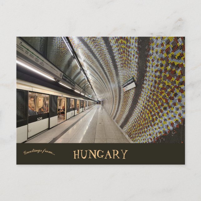 Postal Estación de Metro de Budapest Hungría (Anverso)