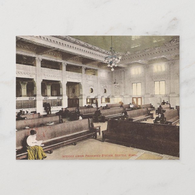 Postal Estación de pasajeros de la Unión, Seattle, Circa  (Anverso)