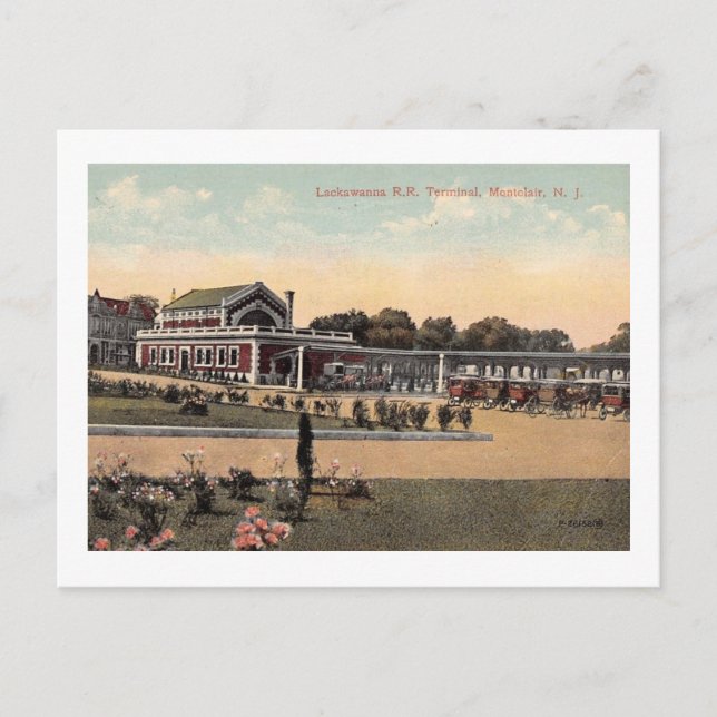 Postal Estación de RR Lackawanna, Montclair NJ Vintage (Anverso)